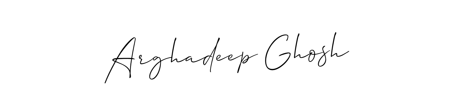 The best way (Allison_Script) to make a short signature is to pick only two or three words in your name. The name Arghadeep Ghosh include a total of six letters. For converting this name. Arghadeep Ghosh signature style 2 images and pictures png