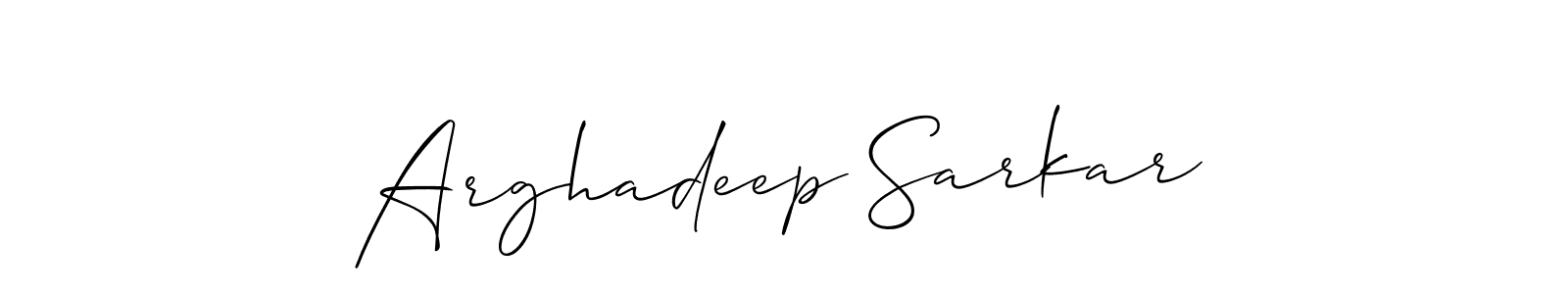 How to make Arghadeep Sarkar signature? Allison_Script is a professional autograph style. Create handwritten signature for Arghadeep Sarkar name. Arghadeep Sarkar signature style 2 images and pictures png