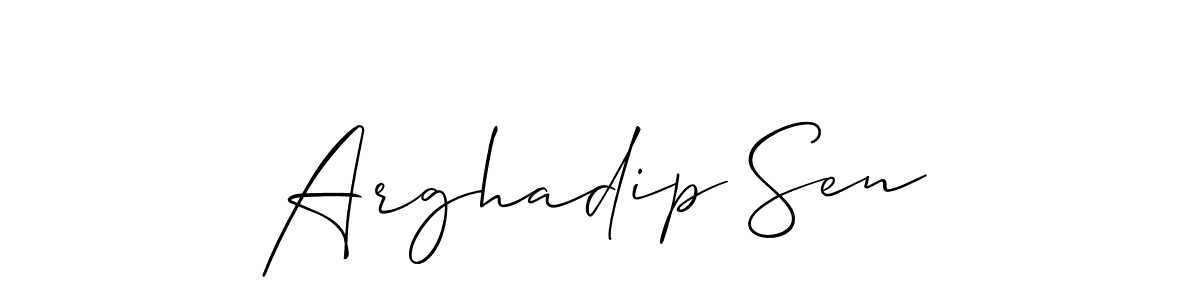 It looks lik you need a new signature style for name Arghadip Sen. Design unique handwritten (Allison_Script) signature with our free signature maker in just a few clicks. Arghadip Sen signature style 2 images and pictures png