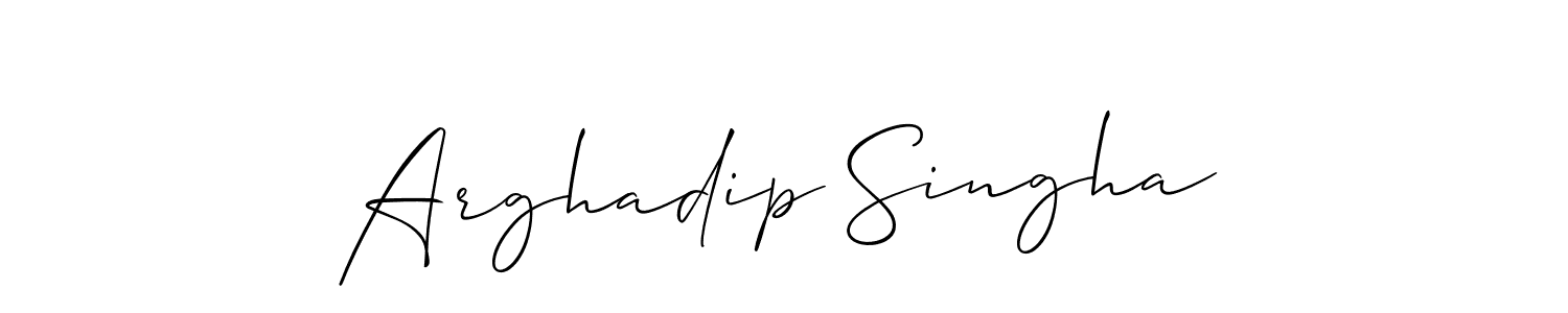 Make a short Arghadip Singha signature style. Manage your documents anywhere anytime using Allison_Script. Create and add eSignatures, submit forms, share and send files easily. Arghadip Singha signature style 2 images and pictures png