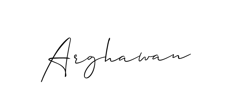 How to make Arghawan signature? Allison_Script is a professional autograph style. Create handwritten signature for Arghawan name. Arghawan signature style 2 images and pictures png