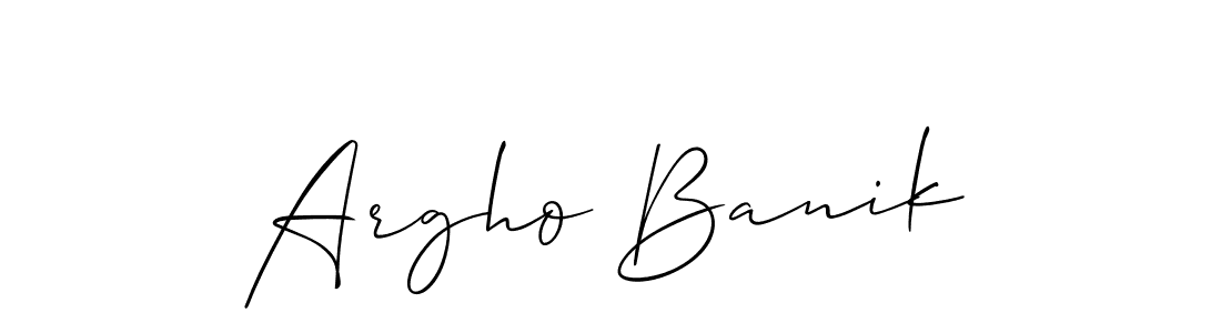 Use a signature maker to create a handwritten signature online. With this signature software, you can design (Allison_Script) your own signature for name Argho Banik. Argho Banik signature style 2 images and pictures png