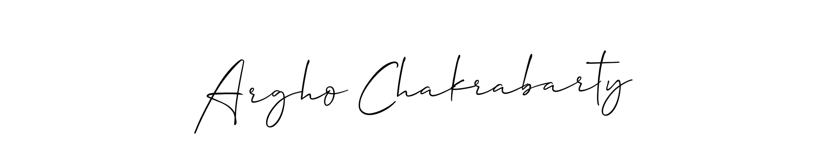 It looks lik you need a new signature style for name Argho Chakrabarty. Design unique handwritten (Allison_Script) signature with our free signature maker in just a few clicks. Argho Chakrabarty signature style 2 images and pictures png
