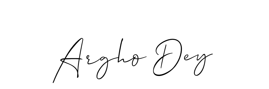 The best way (Allison_Script) to make a short signature is to pick only two or three words in your name. The name Argho Dey include a total of six letters. For converting this name. Argho Dey signature style 2 images and pictures png