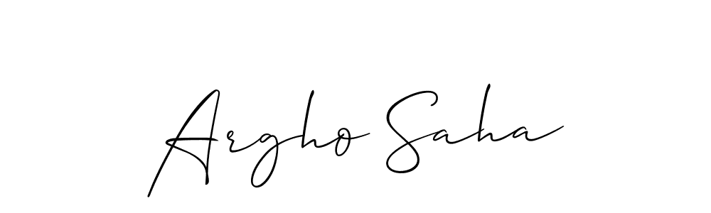 Design your own signature with our free online signature maker. With this signature software, you can create a handwritten (Allison_Script) signature for name Argho Saha. Argho Saha signature style 2 images and pictures png