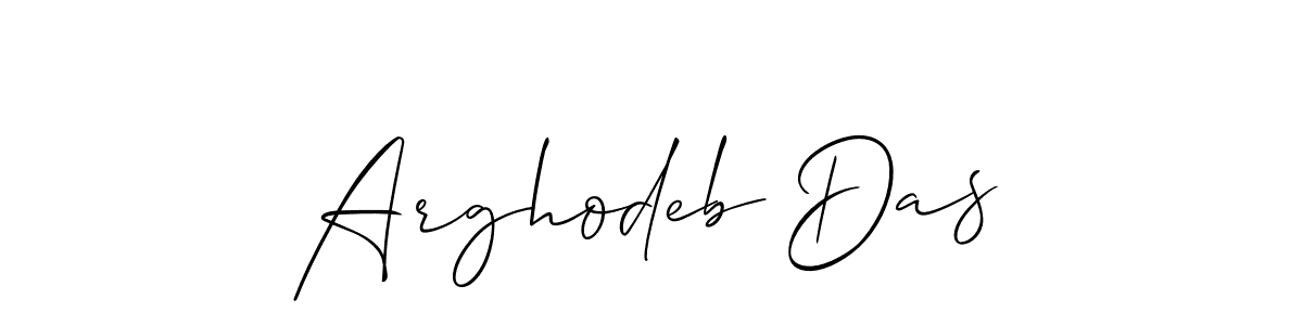 Make a beautiful signature design for name Arghodeb Das. With this signature (Allison_Script) style, you can create a handwritten signature for free. Arghodeb Das signature style 2 images and pictures png