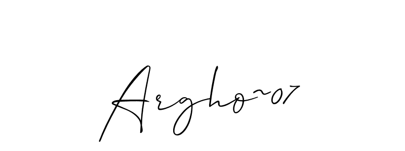 Similarly Allison_Script is the best handwritten signature design. Signature creator online .You can use it as an online autograph creator for name Argho~07. Argho~07 signature style 2 images and pictures png