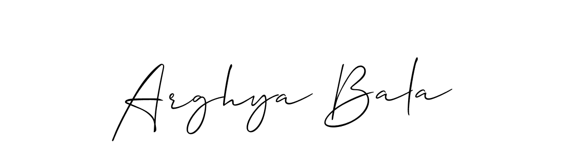 How to make Arghya Bala signature? Allison_Script is a professional autograph style. Create handwritten signature for Arghya Bala name. Arghya Bala signature style 2 images and pictures png