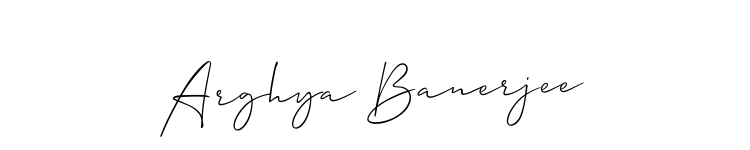 Allison_Script is a professional signature style that is perfect for those who want to add a touch of class to their signature. It is also a great choice for those who want to make their signature more unique. Get Arghya Banerjee name to fancy signature for free. Arghya Banerjee signature style 2 images and pictures png