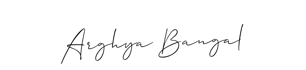 Use a signature maker to create a handwritten signature online. With this signature software, you can design (Allison_Script) your own signature for name Arghya Bangal. Arghya Bangal signature style 2 images and pictures png
