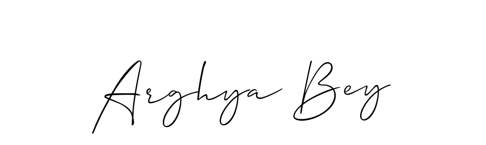 Also You can easily find your signature by using the search form. We will create Arghya Bey name handwritten signature images for you free of cost using Allison_Script sign style. Arghya Bey signature style 2 images and pictures png
