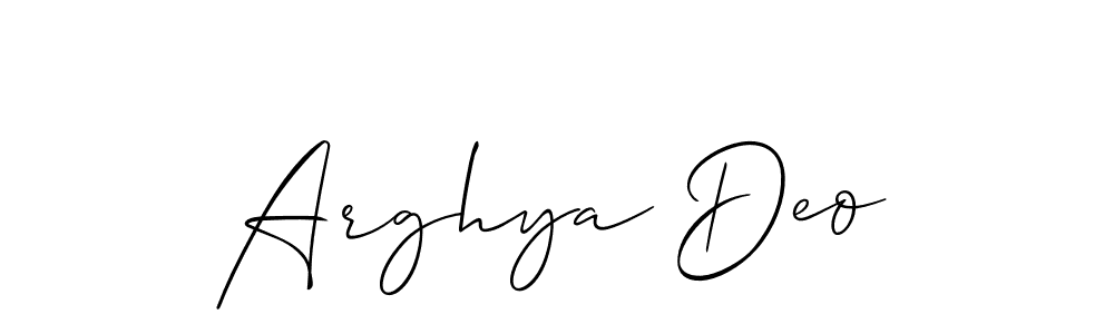 It looks lik you need a new signature style for name Arghya Deo. Design unique handwritten (Allison_Script) signature with our free signature maker in just a few clicks. Arghya Deo signature style 2 images and pictures png