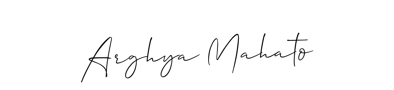 The best way (Allison_Script) to make a short signature is to pick only two or three words in your name. The name Arghya Mahato include a total of six letters. For converting this name. Arghya Mahato signature style 2 images and pictures png