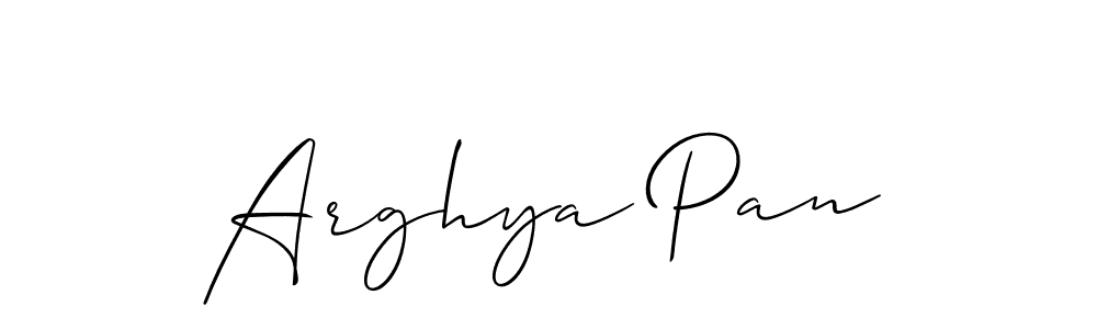 Also we have Arghya Pan name is the best signature style. Create professional handwritten signature collection using Allison_Script autograph style. Arghya Pan signature style 2 images and pictures png