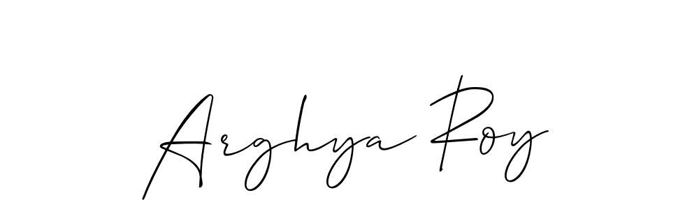 Use a signature maker to create a handwritten signature online. With this signature software, you can design (Allison_Script) your own signature for name Arghya Roy. Arghya Roy signature style 2 images and pictures png