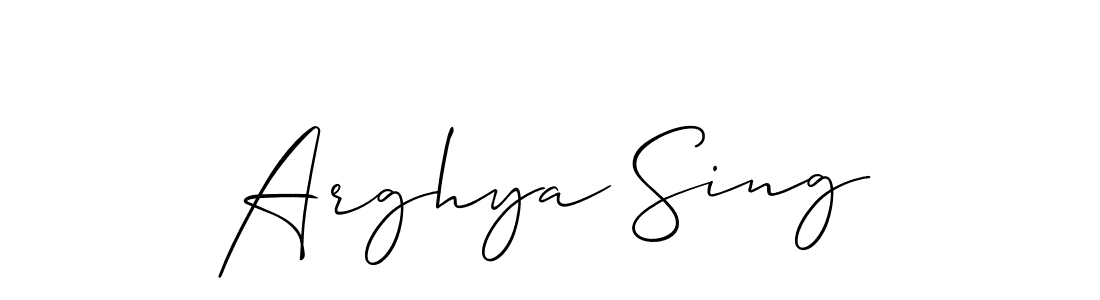 if you are searching for the best signature style for your name Arghya Sing. so please give up your signature search. here we have designed multiple signature styles  using Allison_Script. Arghya Sing signature style 2 images and pictures png