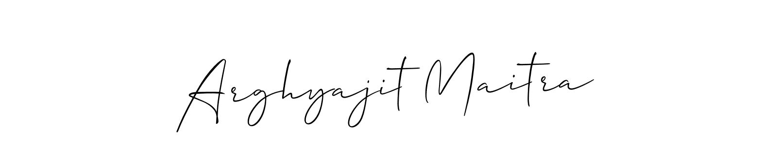 Create a beautiful signature design for name Arghyajit Maitra. With this signature (Allison_Script) fonts, you can make a handwritten signature for free. Arghyajit Maitra signature style 2 images and pictures png