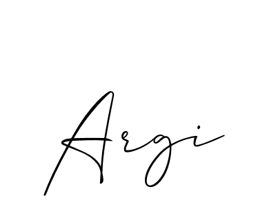 Create a beautiful signature design for name Argi. With this signature (Allison_Script) fonts, you can make a handwritten signature for free. Argi signature style 2 images and pictures png