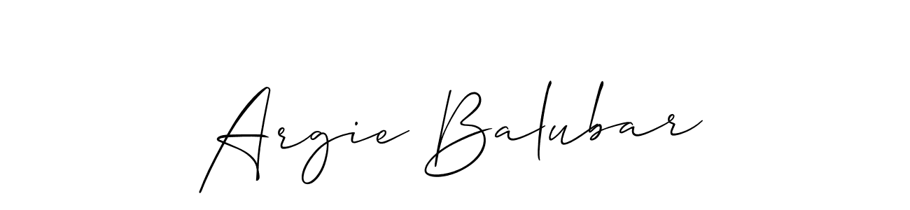 Best and Professional Signature Style for Argie Balubar. Allison_Script Best Signature Style Collection. Argie Balubar signature style 2 images and pictures png