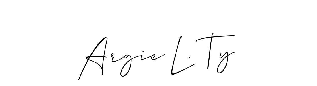 Check out images of Autograph of Argie L. Ty name. Actor Argie L. Ty Signature Style. Allison_Script is a professional sign style online. Argie L. Ty signature style 2 images and pictures png