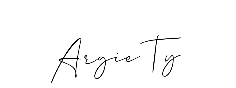 It looks lik you need a new signature style for name Argie Ty. Design unique handwritten (Allison_Script) signature with our free signature maker in just a few clicks. Argie Ty signature style 2 images and pictures png