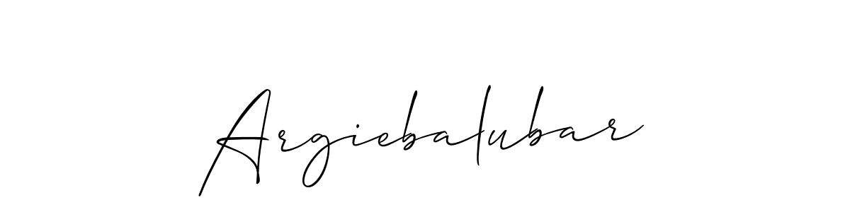 The best way (Allison_Script) to make a short signature is to pick only two or three words in your name. The name Argiebalubar include a total of six letters. For converting this name. Argiebalubar signature style 2 images and pictures png