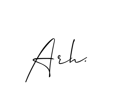 Allison_Script is a professional signature style that is perfect for those who want to add a touch of class to their signature. It is also a great choice for those who want to make their signature more unique. Get Arh. name to fancy signature for free. Arh. signature style 2 images and pictures png