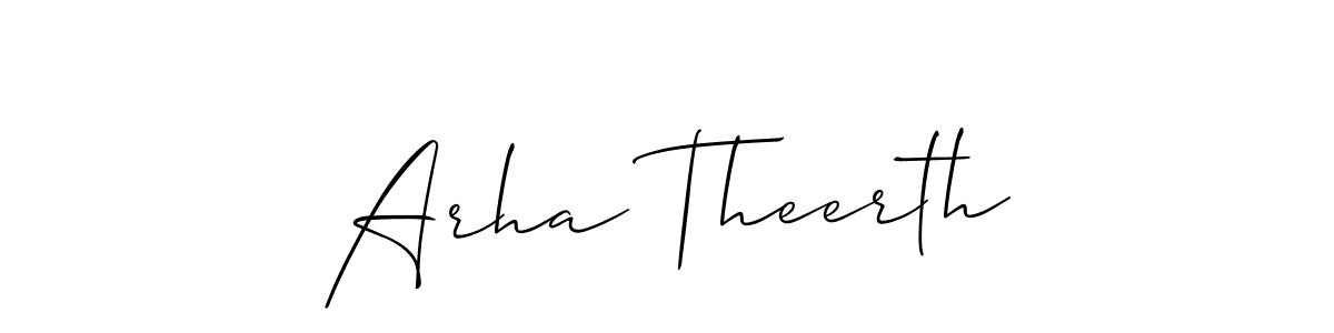 Also we have Arha Theerth name is the best signature style. Create professional handwritten signature collection using Allison_Script autograph style. Arha Theerth signature style 2 images and pictures png