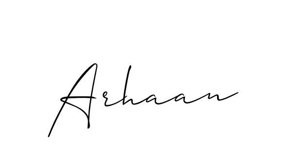 Create a beautiful signature design for name Arhaan. With this signature (Allison_Script) fonts, you can make a handwritten signature for free. Arhaan signature style 2 images and pictures png