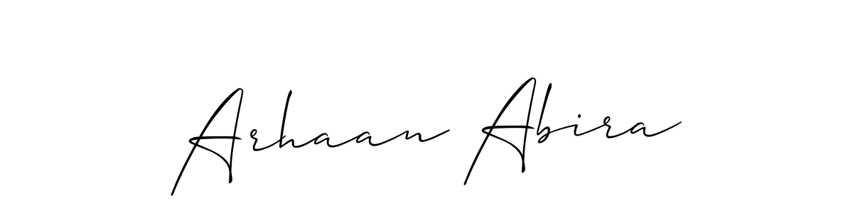 Design your own signature with our free online signature maker. With this signature software, you can create a handwritten (Allison_Script) signature for name Arhaan Abira. Arhaan Abira signature style 2 images and pictures png