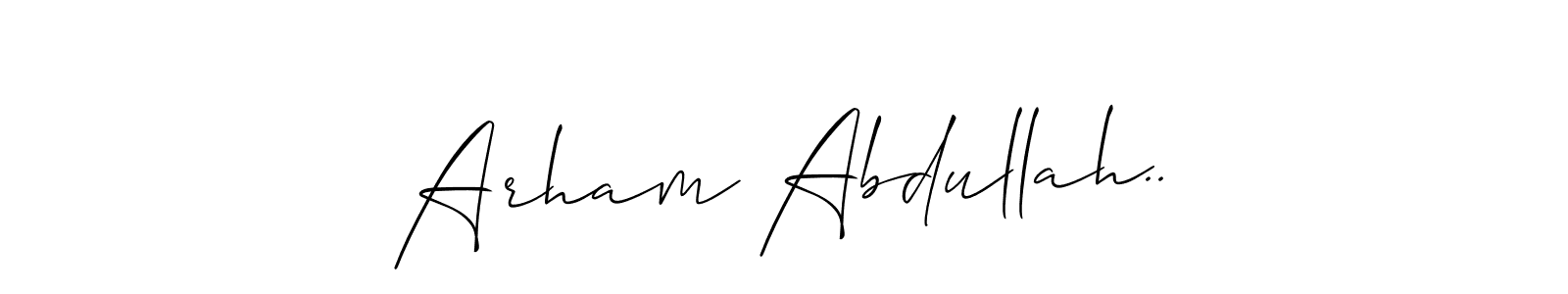 Use a signature maker to create a handwritten signature online. With this signature software, you can design (Allison_Script) your own signature for name Arham Abdullah... Arham Abdullah.. signature style 2 images and pictures png