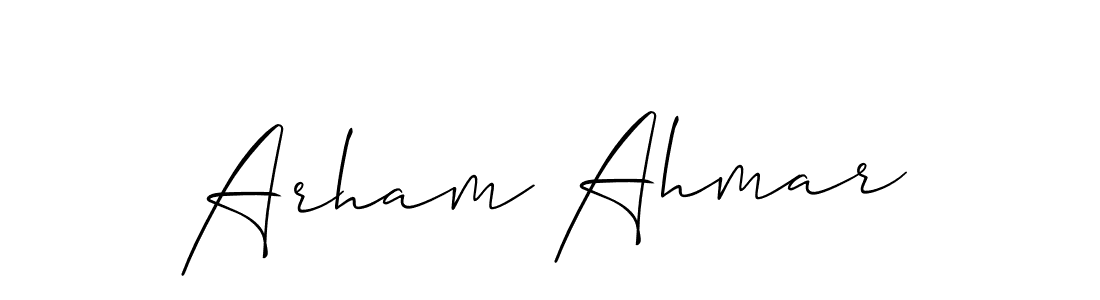 Arham Ahmar stylish signature style. Best Handwritten Sign (Allison_Script) for my name. Handwritten Signature Collection Ideas for my name Arham Ahmar. Arham Ahmar signature style 2 images and pictures png