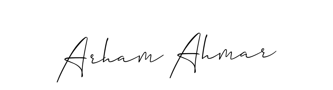 Arham Ahmar stylish signature style. Best Handwritten Sign (Allison_Script) for my name. Handwritten Signature Collection Ideas for my name Arham Ahmar. Arham Ahmar signature style 2 images and pictures png