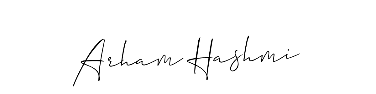 Also You can easily find your signature by using the search form. We will create Arham Hashmi name handwritten signature images for you free of cost using Allison_Script sign style. Arham Hashmi signature style 2 images and pictures png