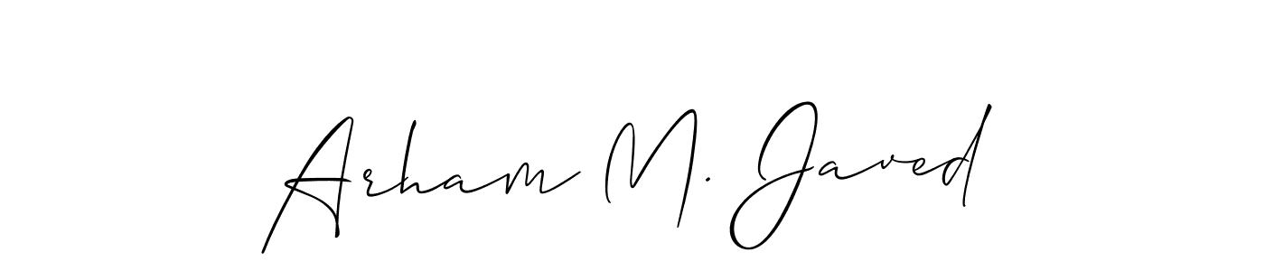 Create a beautiful signature design for name Arham M. Javed. With this signature (Allison_Script) fonts, you can make a handwritten signature for free. Arham M. Javed signature style 2 images and pictures png