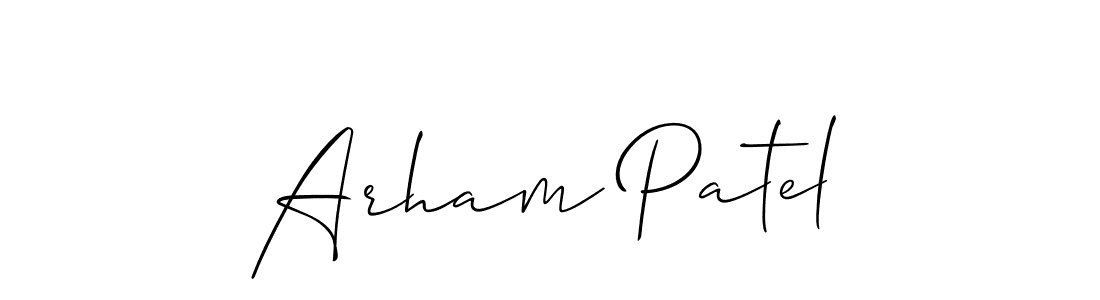 if you are searching for the best signature style for your name Arham Patel. so please give up your signature search. here we have designed multiple signature styles  using Allison_Script. Arham Patel signature style 2 images and pictures png