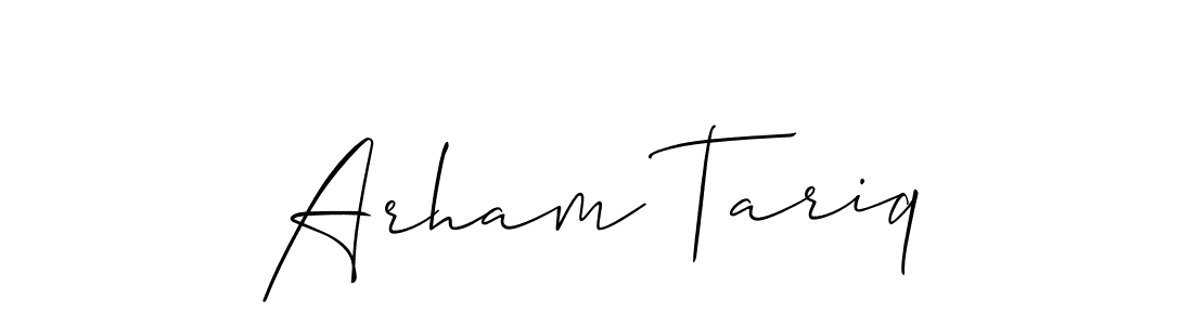How to make Arham Tariq signature? Allison_Script is a professional autograph style. Create handwritten signature for Arham Tariq name. Arham Tariq signature style 2 images and pictures png