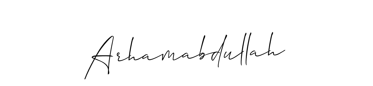 Make a short Arhamabdullah signature style. Manage your documents anywhere anytime using Allison_Script. Create and add eSignatures, submit forms, share and send files easily. Arhamabdullah signature style 2 images and pictures png