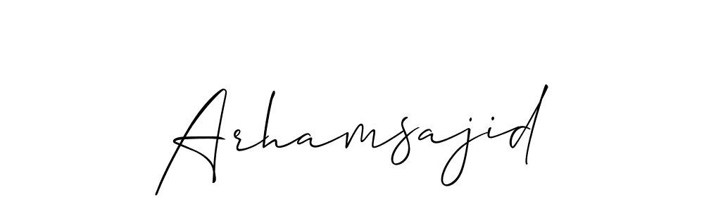 Design your own signature with our free online signature maker. With this signature software, you can create a handwritten (Allison_Script) signature for name Arhamsajid. Arhamsajid signature style 2 images and pictures png