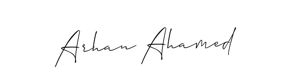 This is the best signature style for the Arhan Ahamed name. Also you like these signature font (Allison_Script). Mix name signature. Arhan Ahamed signature style 2 images and pictures png