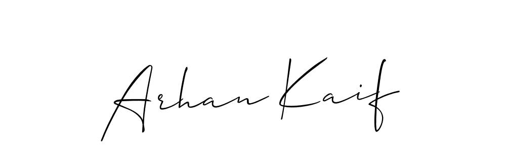 How to make Arhan Kaif signature? Allison_Script is a professional autograph style. Create handwritten signature for Arhan Kaif name. Arhan Kaif signature style 2 images and pictures png