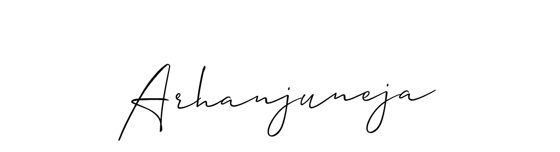 Create a beautiful signature design for name Arhanjuneja. With this signature (Allison_Script) fonts, you can make a handwritten signature for free. Arhanjuneja signature style 2 images and pictures png