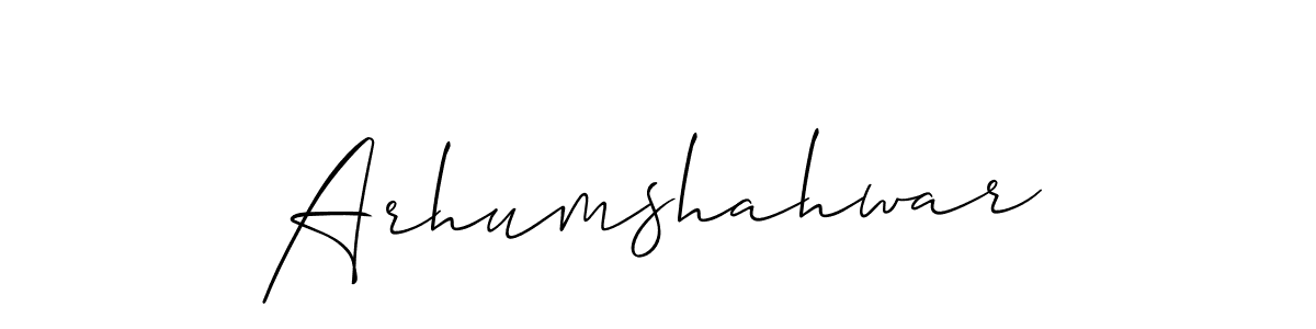 Make a beautiful signature design for name Arhumshahwar. With this signature (Allison_Script) style, you can create a handwritten signature for free. Arhumshahwar signature style 2 images and pictures png