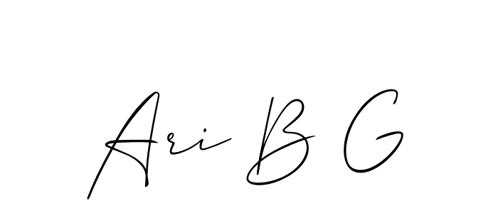 if you are searching for the best signature style for your name Ari B G. so please give up your signature search. here we have designed multiple signature styles  using Allison_Script. Ari B G signature style 2 images and pictures png