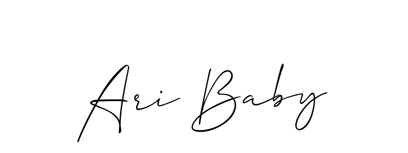 Create a beautiful signature design for name Ari Baby. With this signature (Allison_Script) fonts, you can make a handwritten signature for free. Ari Baby signature style 2 images and pictures png