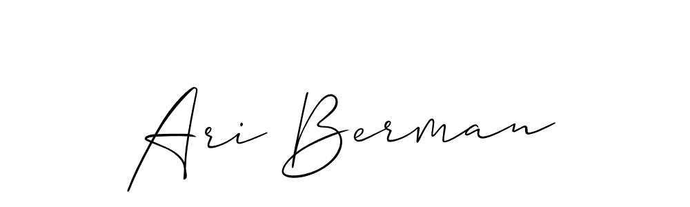 Ari Berman stylish signature style. Best Handwritten Sign (Allison_Script) for my name. Handwritten Signature Collection Ideas for my name Ari Berman. Ari Berman signature style 2 images and pictures png