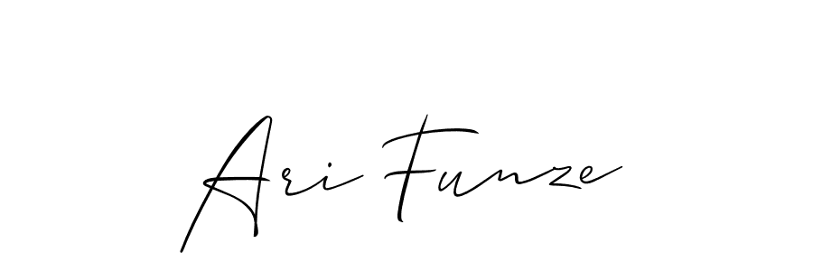 It looks lik you need a new signature style for name Ari Funze. Design unique handwritten (Allison_Script) signature with our free signature maker in just a few clicks. Ari Funze signature style 2 images and pictures png