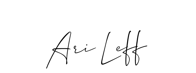 The best way (Allison_Script) to make a short signature is to pick only two or three words in your name. The name Ari Leff include a total of six letters. For converting this name. Ari Leff signature style 2 images and pictures png