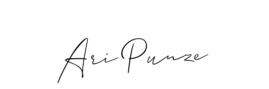 Allison_Script is a professional signature style that is perfect for those who want to add a touch of class to their signature. It is also a great choice for those who want to make their signature more unique. Get Ari Punze name to fancy signature for free. Ari Punze signature style 2 images and pictures png