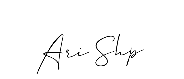 You should practise on your own different ways (Allison_Script) to write your name (Ari Shp) in signature. don't let someone else do it for you. Ari Shp signature style 2 images and pictures png